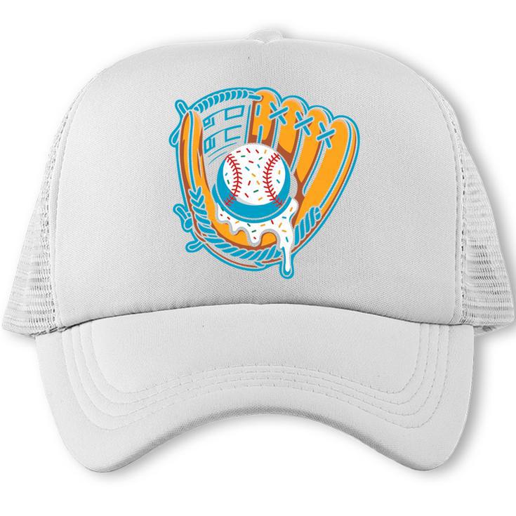 Ice Cream Baseball Mitt Drippy Scoop Baseball Sports Trucker Cap