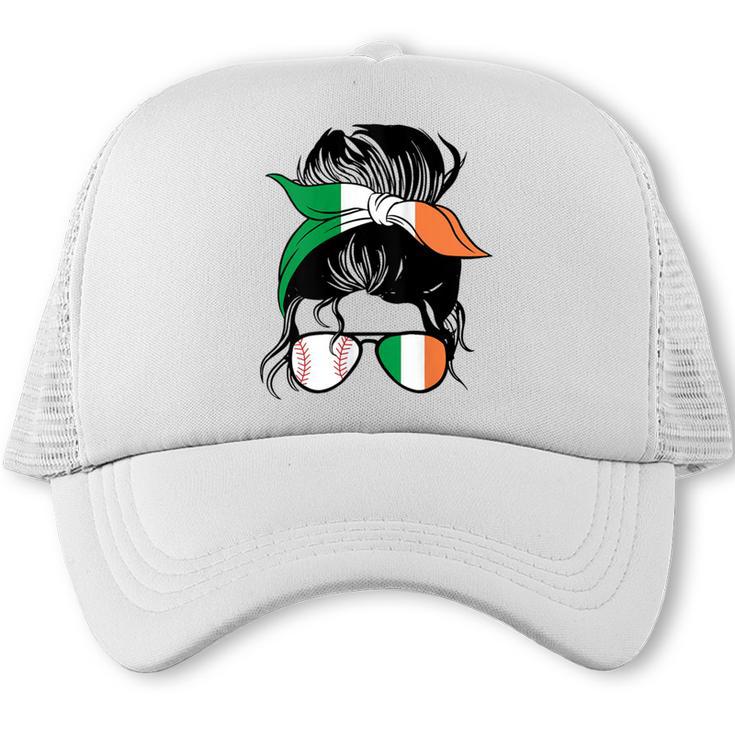 Ireland Baseball Mom Messy Bun Irish Baseball Girl Trucker Cap