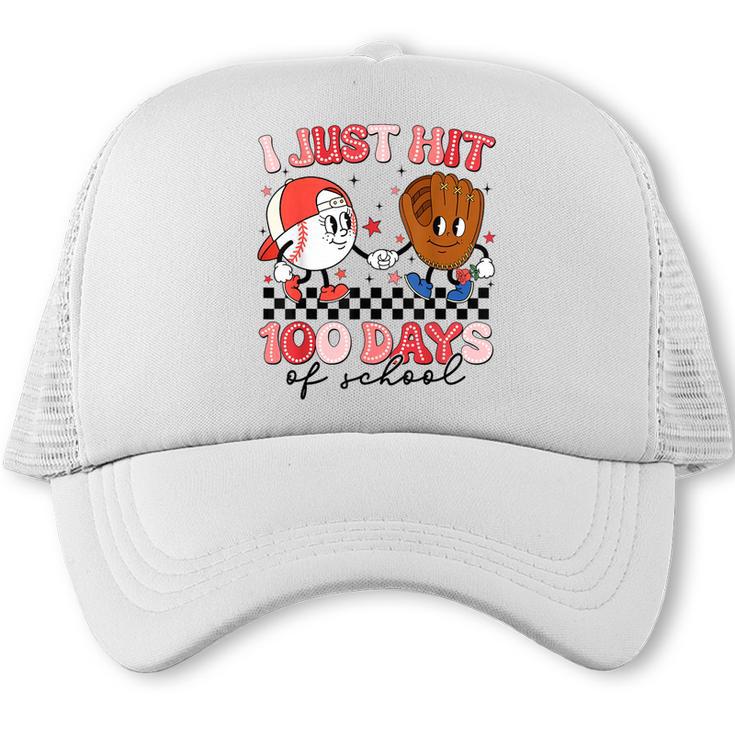 I Just Hit 100 Days Of School Baseball Boy Girl Teacher Trucker Cap