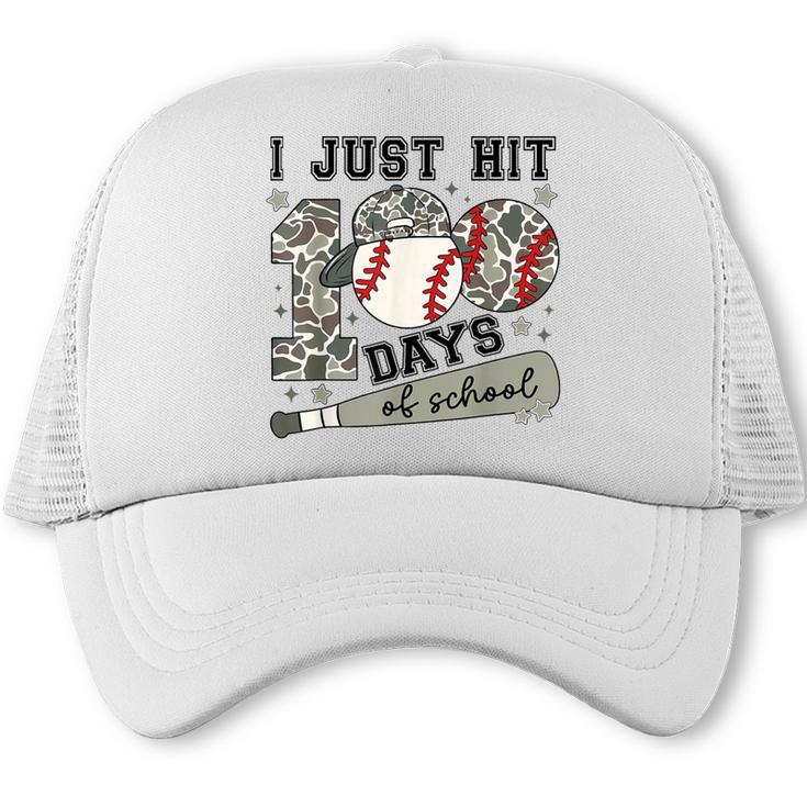 I Just Hit 100 Days Of School Teacher Baseball Boys Kids Trucker Cap