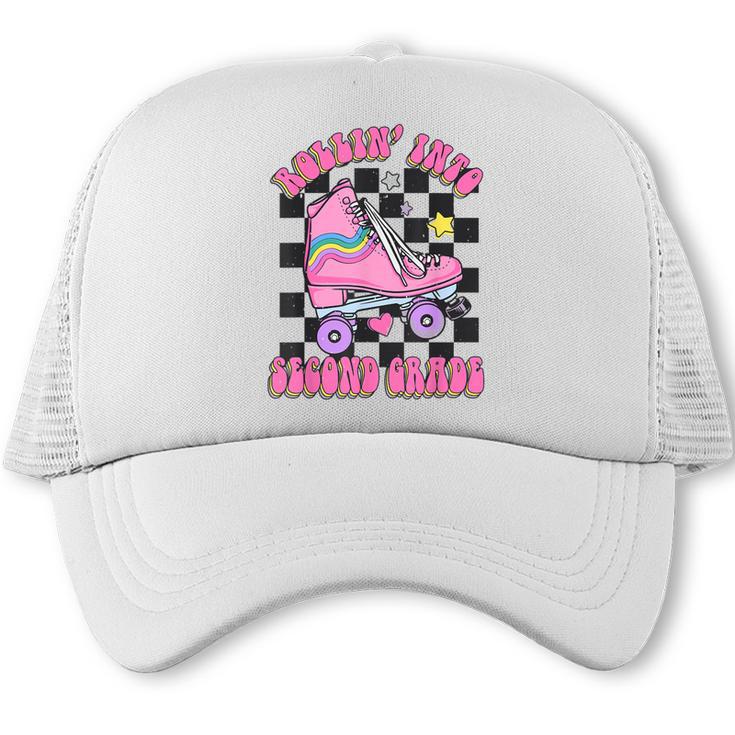 Kids Back To School Skating Rollin Into Second 2nd Grade Trucker Cap