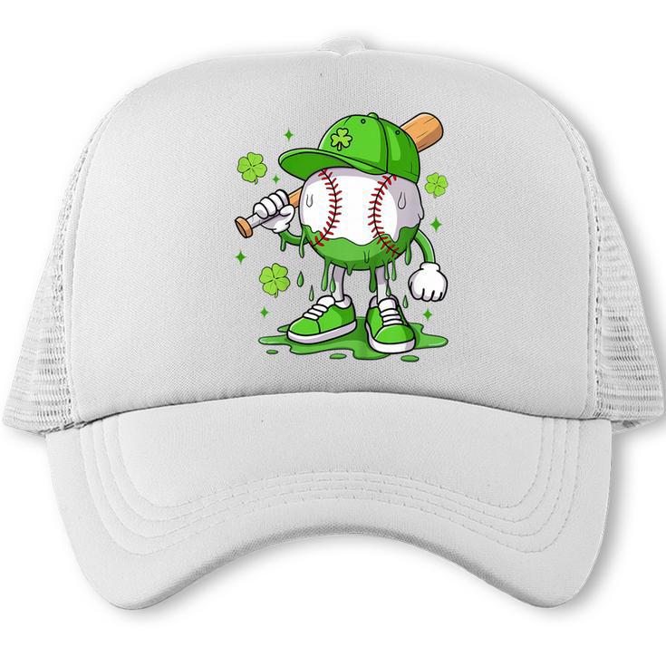 Kids Boys Happy St Patricks Day Kids Baseball Ice Cream Drip Trucker Cap