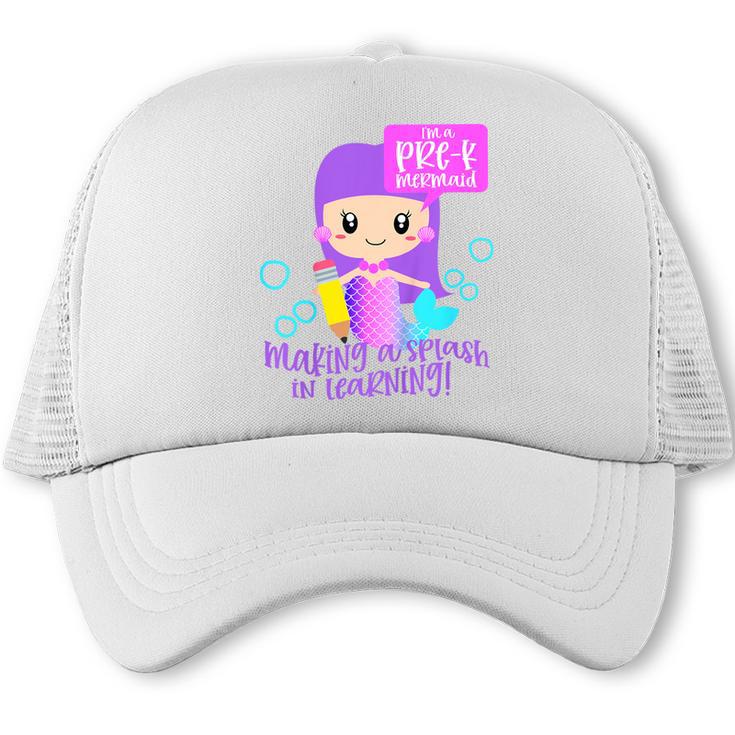 Kids Pre K Mermaid Back To School Toddler Girl First Day Of Prek Trucker Cap