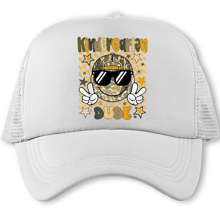 Kindergarten Camo Camouflage Smile Face Back To School Kids Trucker Cap