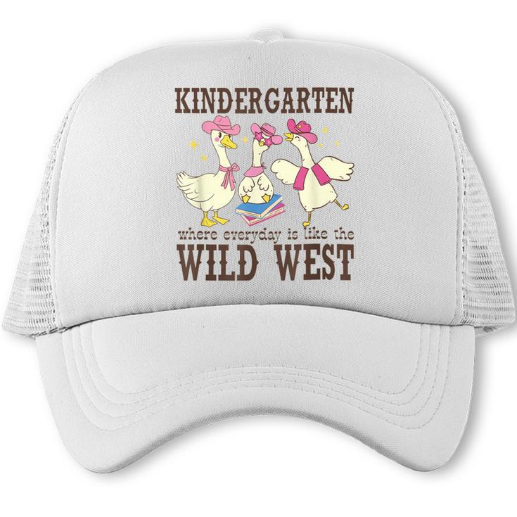Kindergarten Wild West Goose Cowboy Goose Back To School Trucker Cap