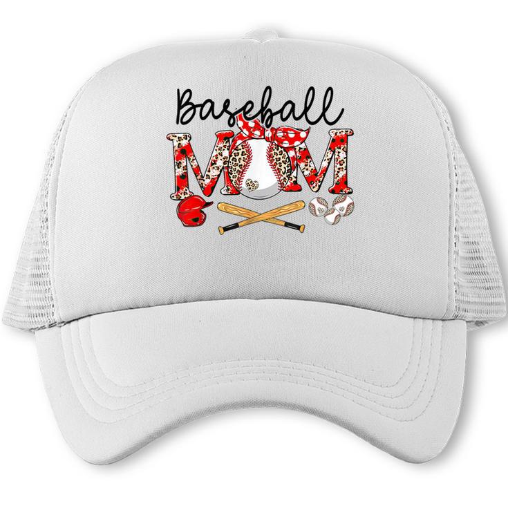 Leopard Baseball Mom Game Day Vibes Mother's Day Trucker Cap
