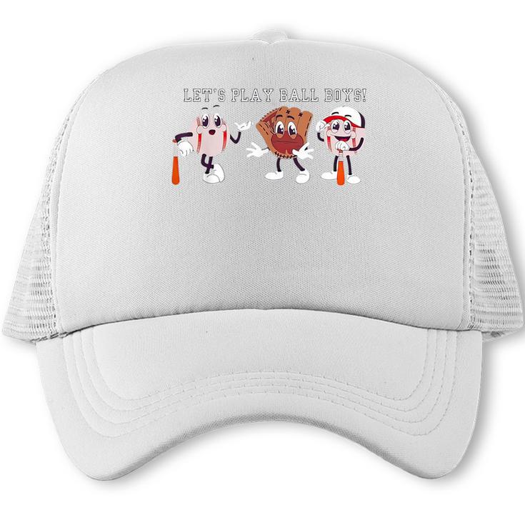 Let's Play Ball Boys Baseball Mom Trucker Cap