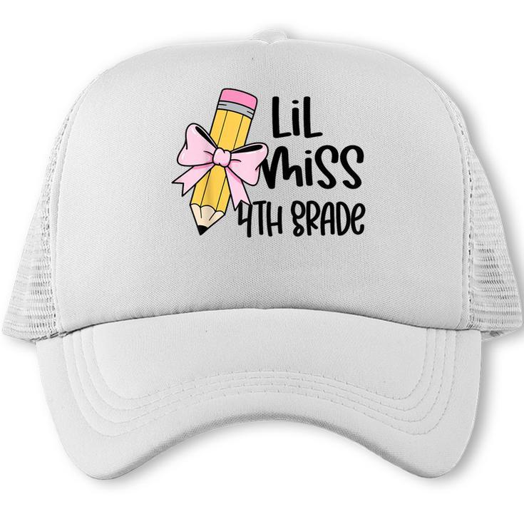 Lil Miss 4th Grade Coquette Bow Pencil Back To School Girls Trucker Cap