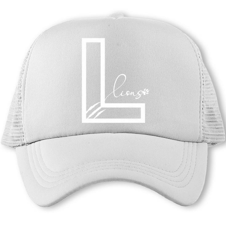Lions Mascot School Sports Fan Team Spirit Back To School Trucker Cap
