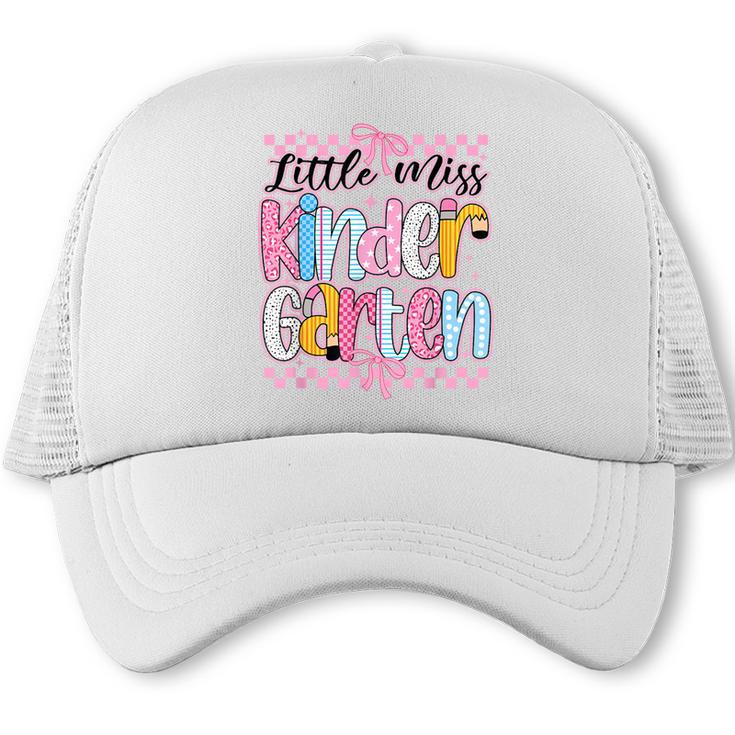 Little Miss Kindergarten Back To School Girls Coquette Bow Trucker Cap