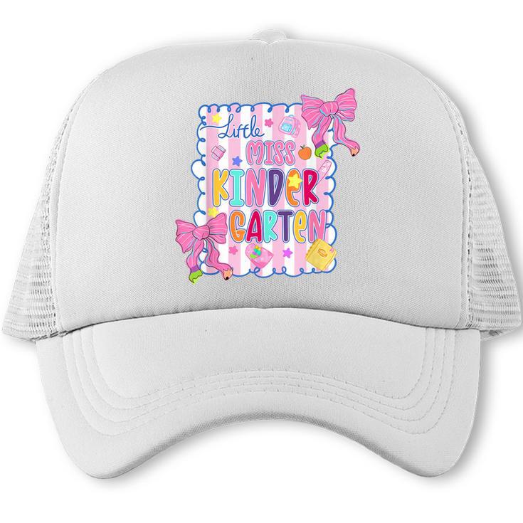 Little Miss Kindergarten Kids Girls Coquette Back To School Trucker Cap