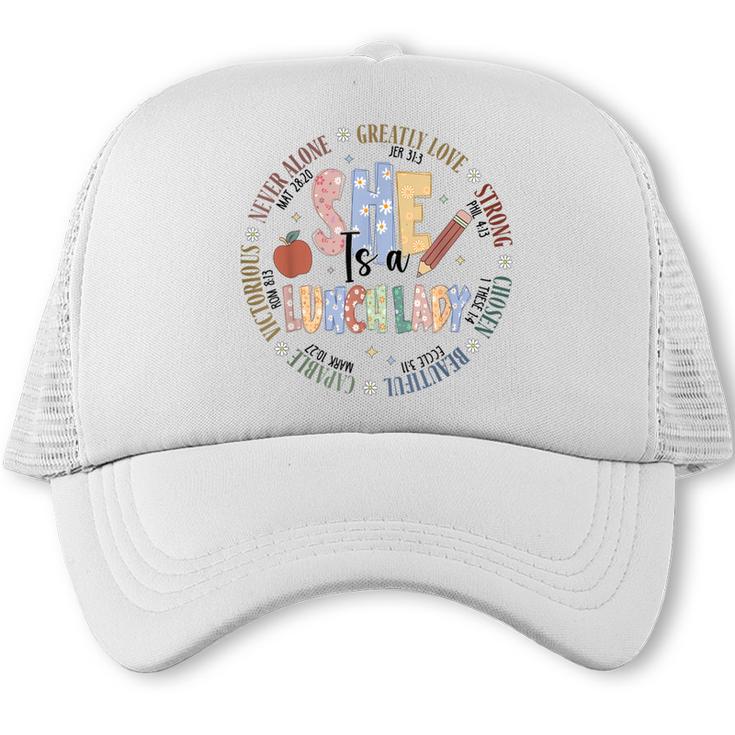 Lunch Lady God Says Bible Verse Christian Back To School Trucker Cap
