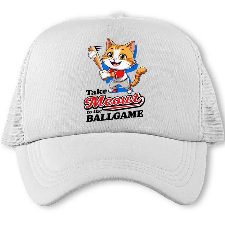 Take Meowt To The Ball Game Tee Slugger Cat Baseball Trucker Cap