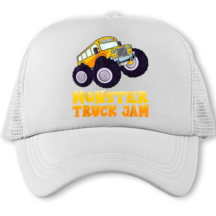 Monster Truck Jam School Bus Yellow Back To School Toddlers Trucker Cap