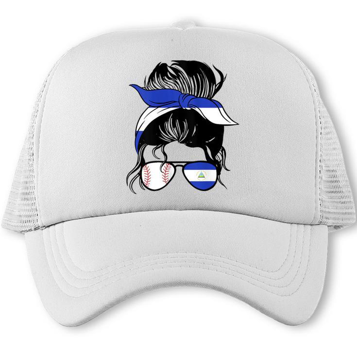 Nicaraguan Baseball Mom Nicaragua Flag Baseball Girl Trucker Cap