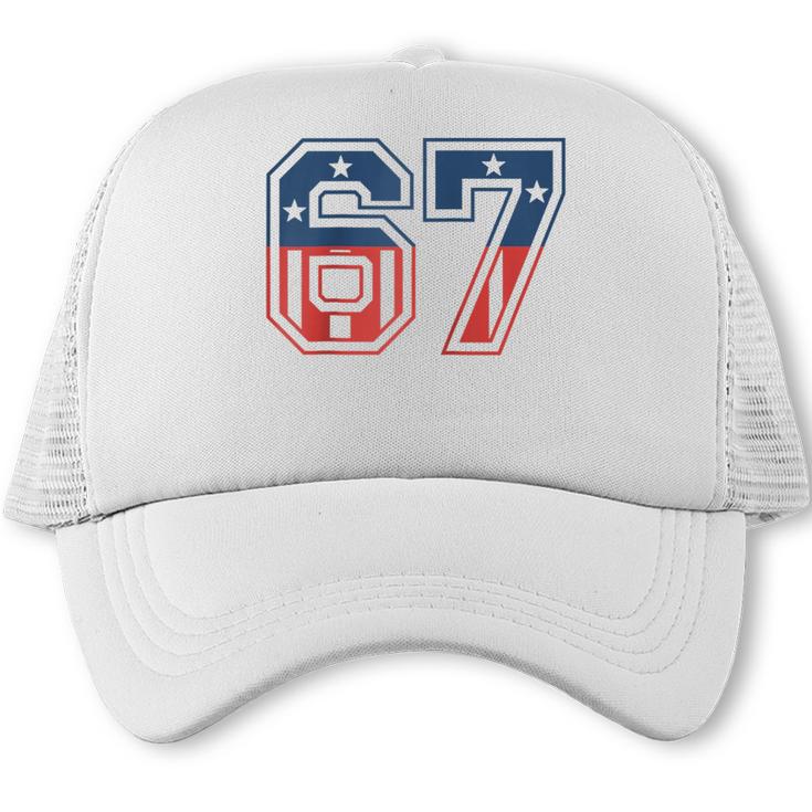 Number 67 USA Raglan Baseball Tee Trucker Cap