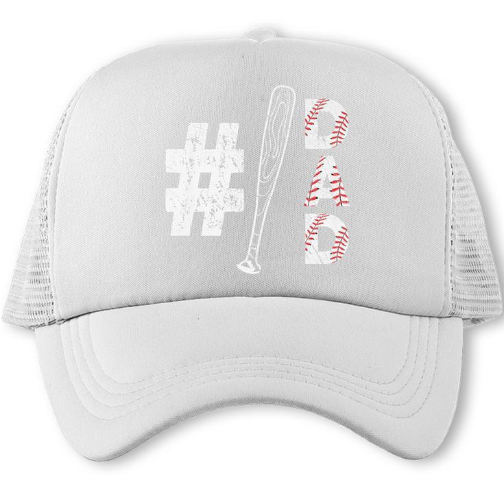 Number One Baseball Dad Fathers Day Baseball Player Dad Premium Trucker Cap