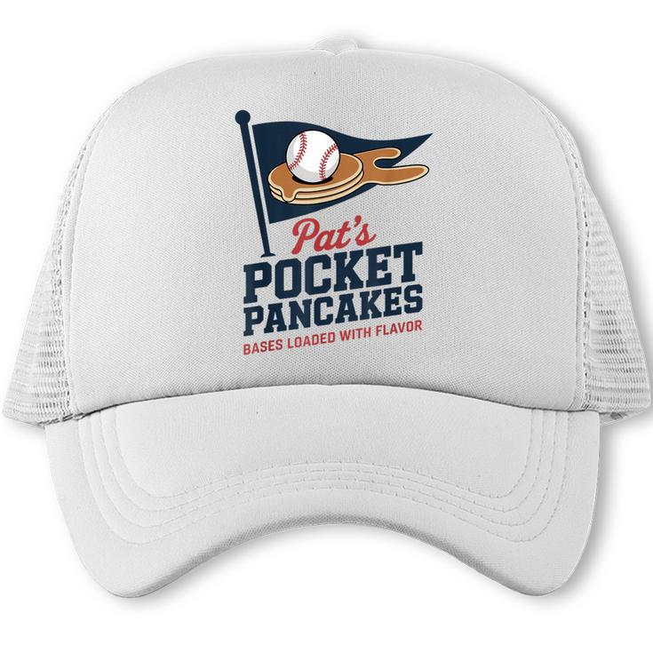 Pat's Pocket Pancakes Flag Baseball On Pancake Trucker Cap