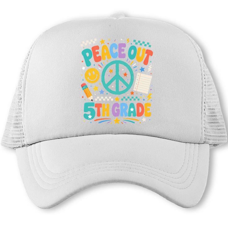 Peace Out 5th Grade Retro Back To School Students Trucker Cap