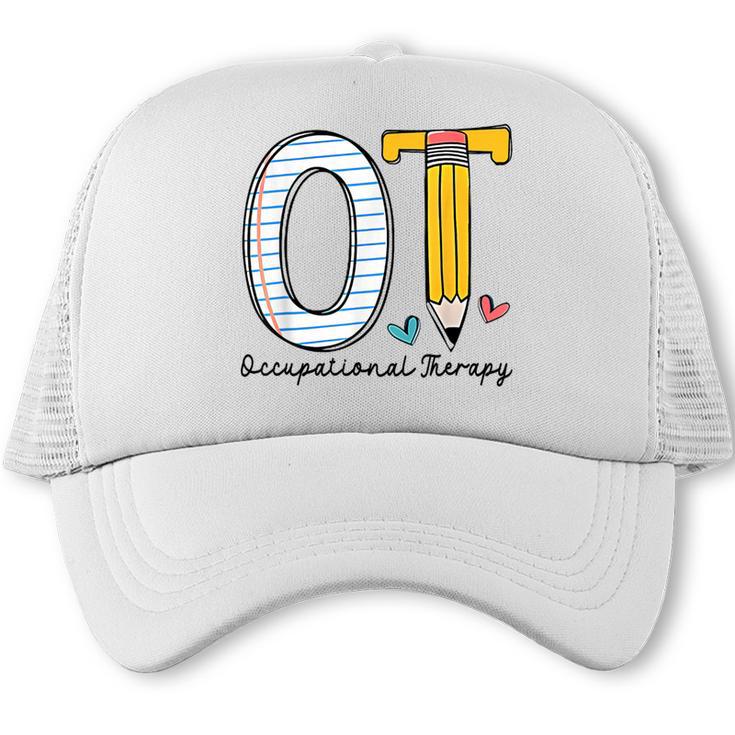 Pediatric Occupational Therapy Paper Pencil Back To School Trucker Cap
