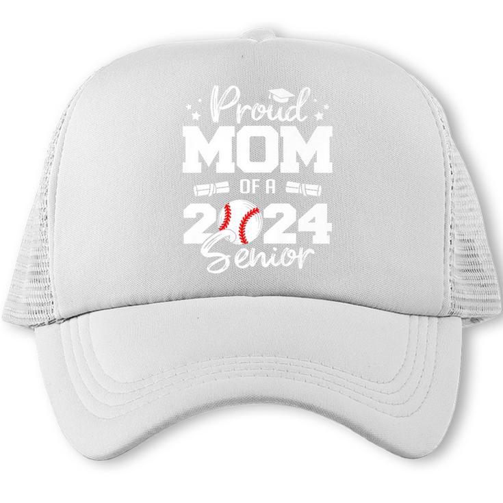 Proud Mom Of a 2024 Senior Baseball Mom 2024 Graduate Premium Trucker Cap