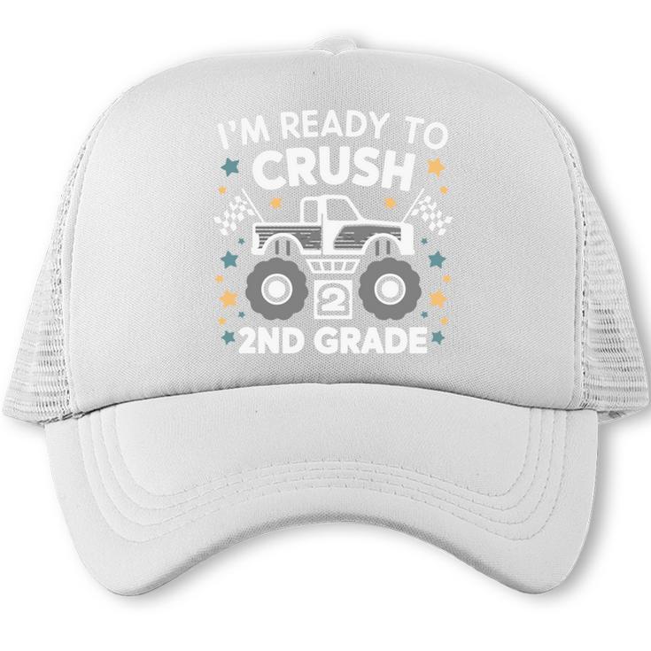 Im Ready To Crush 2nd Grade Boy Monster Truck Back To School Trucker Cap