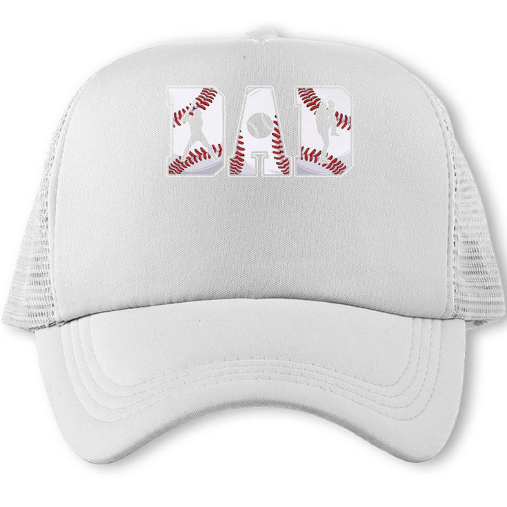 Retro Baseball Dad Daddy Father Happy Fathers Day Men Guys Premium Trucker Cap