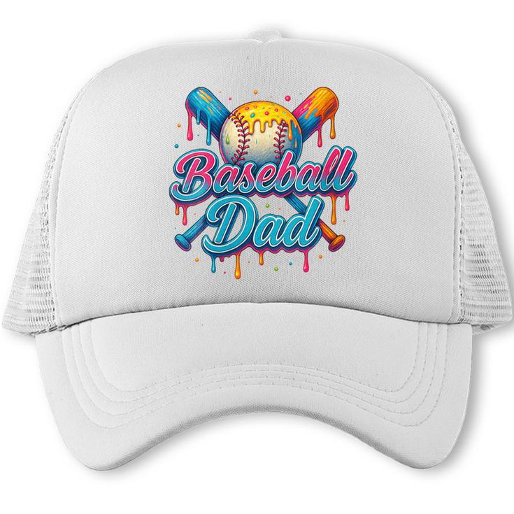 Retro Baseball Dad Dripping Ice Cream Father's Day Trucker Cap