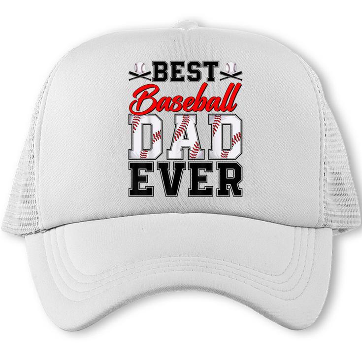 Retro Best Baseball Dad Ever Daddy Happy Fathers Day Men Trucker Cap