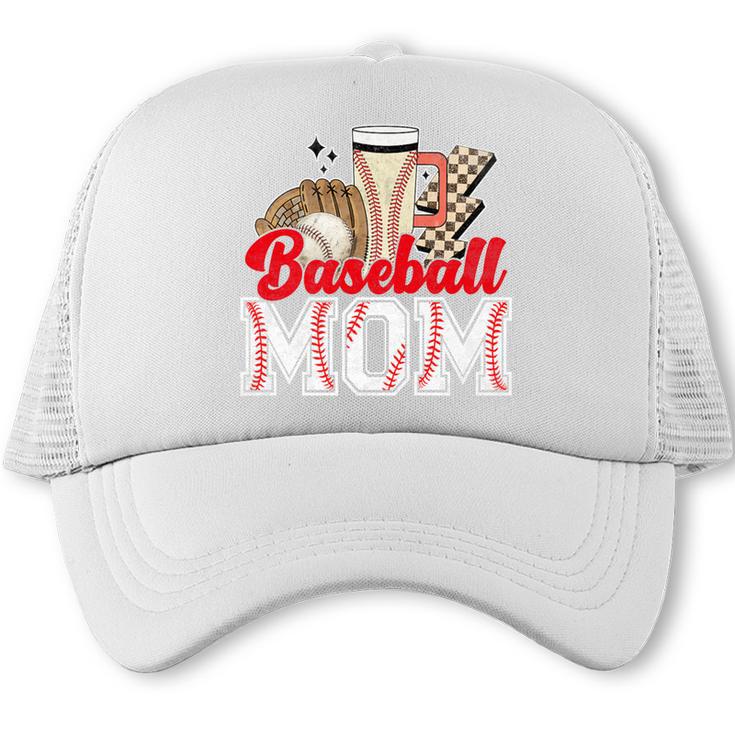 Retro Coffee Baseball Mama Mother's Day Baseball Mom Premium Trucker Cap