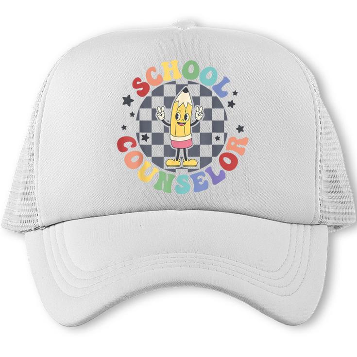 Retro Pencil School Counselor Back To School For Counselor Trucker Cap