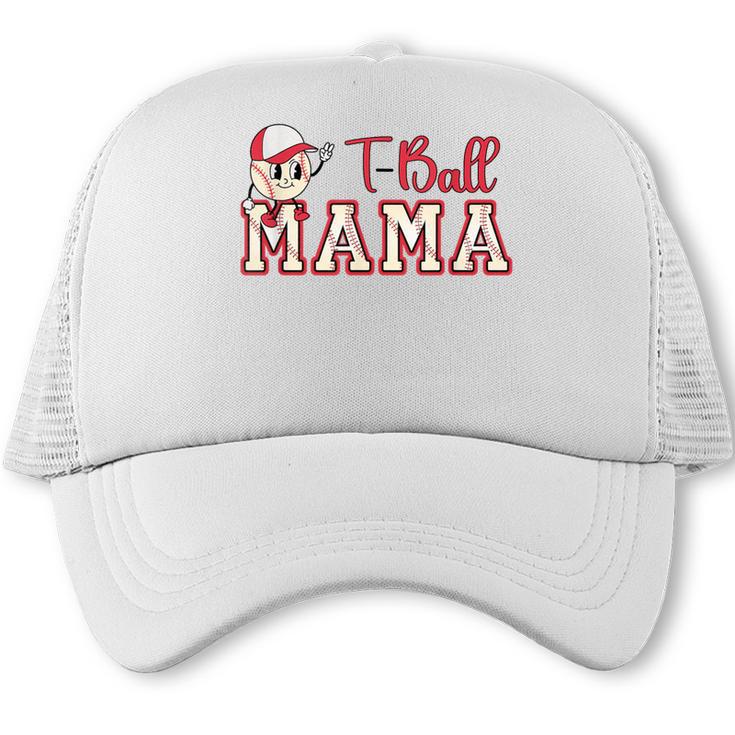 Retro Tball Mama Art Baseball Mom Softball Trucker Cap