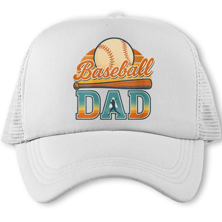 Retro Vintage Baseball Dad Summer Sports Lover Fathers Day Trucker Cap