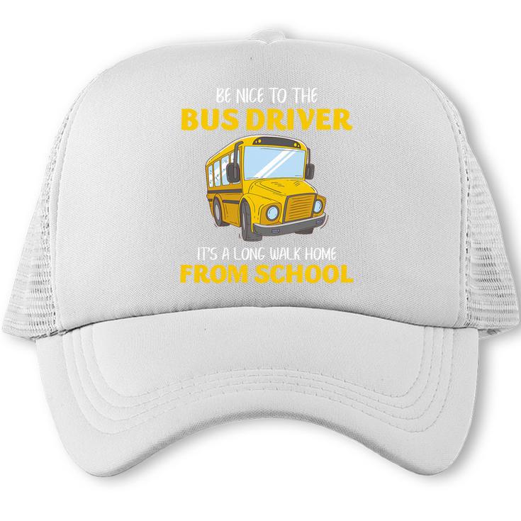 School Bus Driver Kindness Humor Back To School Quote Premium Tri-Blend Trucker Cap
