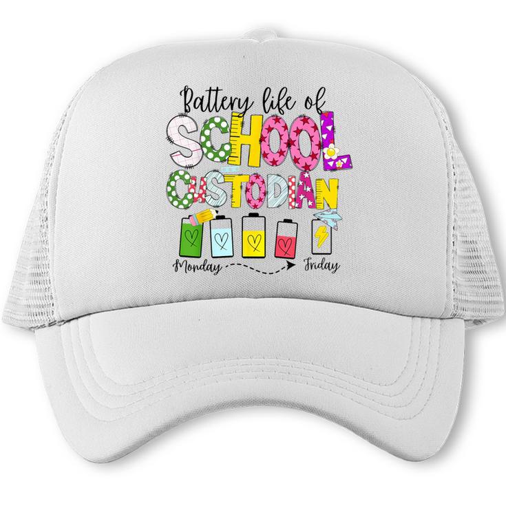School Custodian Battery Life Back To School Janitor Trucker Cap