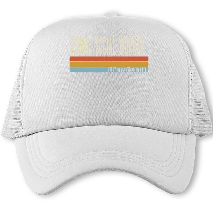 School Social Worker Week Retro Vintage Back To School Day Premium Tri-Blend Trucker Cap
