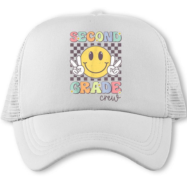 Second Grade Crew Smile Face Back To School 2nd Grade Team Trucker Cap