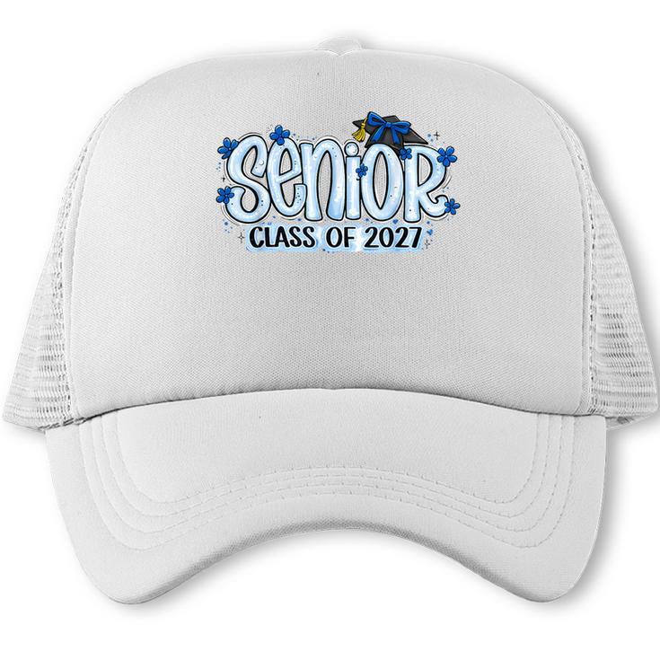 Senior 2027 Blue Girls Class Of 27 Back To School Trucker Cap