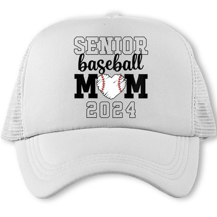 Senior Baseball Mom Class Of 2024 Senior Mom Game Day Raglan Baseball Tee Trucker Cap