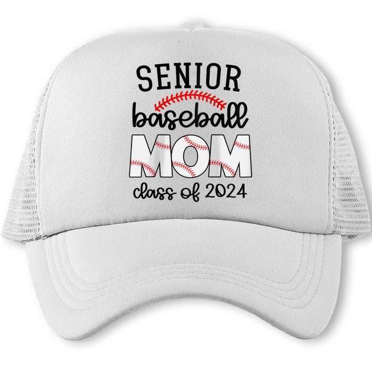 Senior Baseball Mom Class Of 2024 High School College Sports Raglan Baseball Tee Trucker Cap