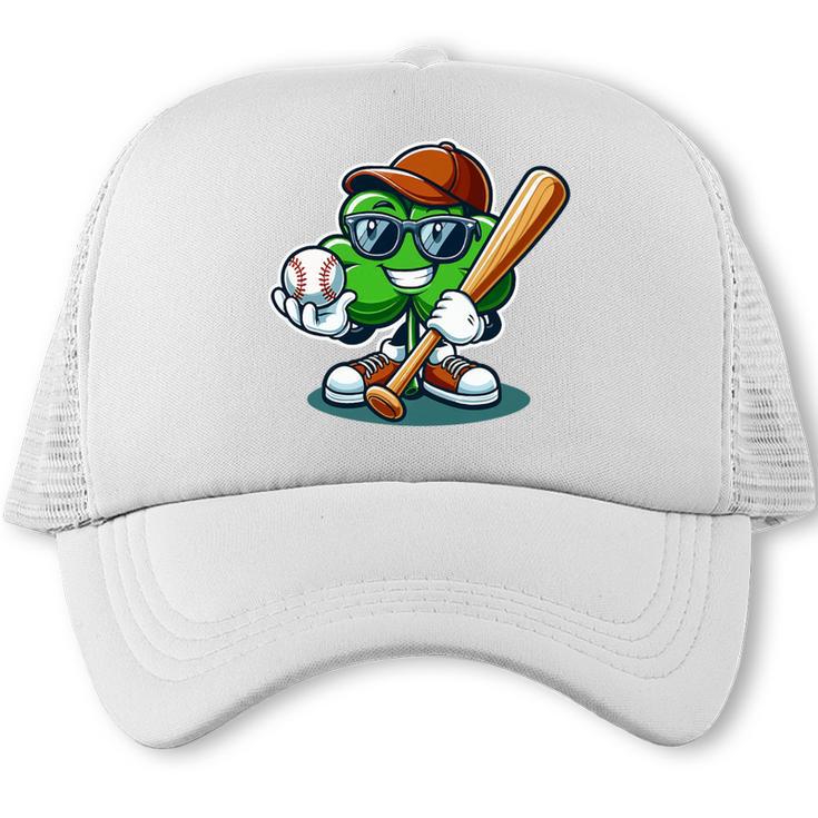 Shamrock Baseball St Patrick's Day Kids Boys Toddlers Premium Tri-Blend Trucker Cap
