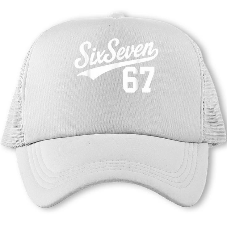 Six Seven Baseball Style Number 67 Sports Slang Meme Kids Trucker Cap