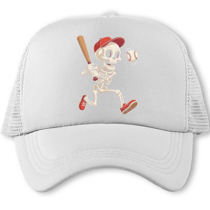 Skeleton Batting Baseball Halloween Boys Men Kids Trucker Cap