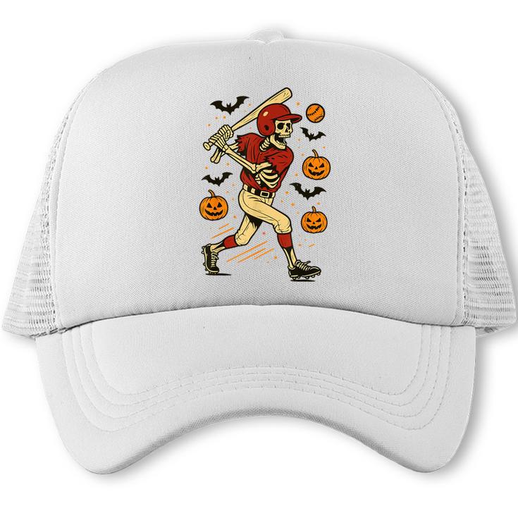 Skeleton Halloween Baseball Boys Men Kids Toddler Trucker Cap