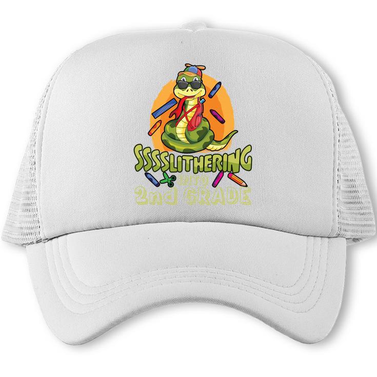 Slithering Into 2nd Grade First Day Back To School Snake Performance Trucker Cap