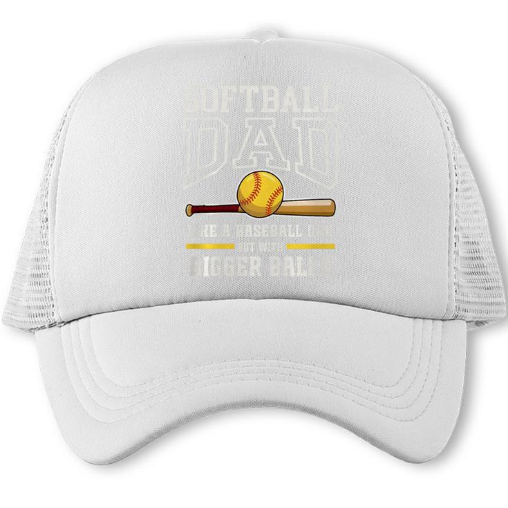 Softball Dad Sports Humor Like Baseball Dad With Big Balls Premium Tri-Blend Trucker Cap