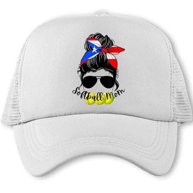Softball Mom Puerto Rican Mom Spanish Baseball Mom Tote Trucker Cap