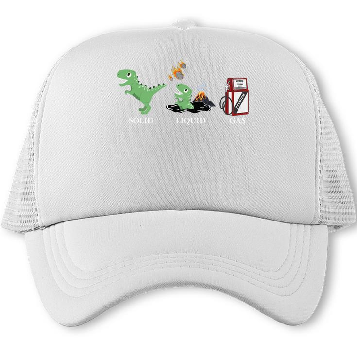 Solid Liquid Gas Dinosaur Back To School Premium Tri-Blend Trucker Cap