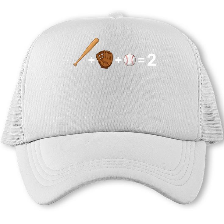 Sports Math Equation Baseball Bat Ball Glove Graphic Teacher Trucker Cap