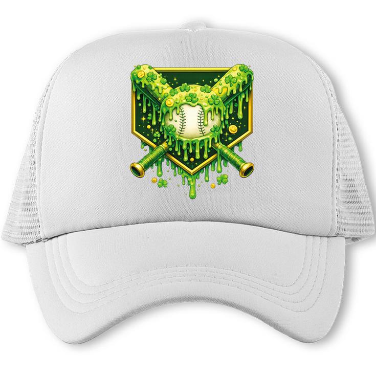St Patrick's Day Baseball Boys Ice Cream Drip Youth Kids Premium Tri-Blend Trucker Cap